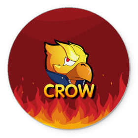 Коврик для мышки круглый с принтом Crow (Brawl Stars) в Рязани, резина и полиэстер | круглая форма, изображение наносится на всю лицевую часть | Тематика изображения на принте: brawl stars | crow | game | leon | бравл | бравл стар | бравл старс | ворон | ворона | детская | детям | игра | компьютерная игра | кров | леон | персонаж | развлечение