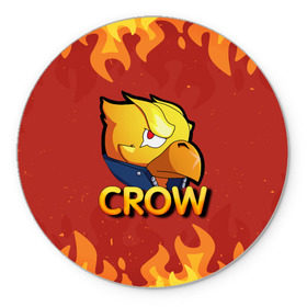 Коврик для мышки круглый с принтом Crow (Brawl Stars) в Рязани, резина и полиэстер | круглая форма, изображение наносится на всю лицевую часть | Тематика изображения на принте: brawl stars | crow | game | leon | бравл | бравл стар | бравл старс | ворон | ворона | детская | детям | игра | компьютерная игра | кров | леон | персонаж | развлечение