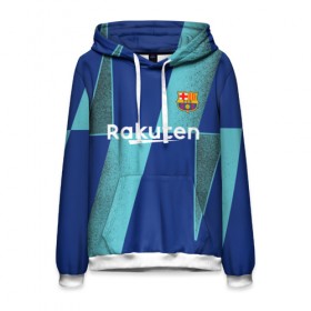 Мужская толстовка 3D с принтом Barcelona PreMatch kit в Рязани, 100% полиэстер | двухслойный капюшон со шнурком для регулировки, мягкие манжеты на рукавах и по низу толстовки, спереди карман-кенгуру с мягким внутренним слоем. | Тематика изображения на принте: barcelona | champions | laliga | league | messi | spain | барселона | испания | лига | месси | чемпионов