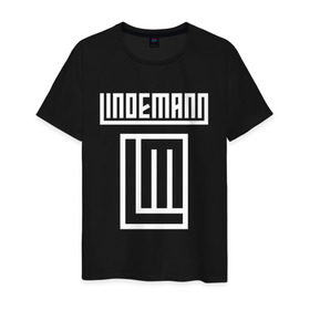 Мужская футболка хлопок с принтом LINDEMANN в Рязани, 100% хлопок | прямой крой, круглый вырез горловины, длина до линии бедер, слегка спущенное плечо. | lindeman | lindemann | logo | music | pain | rammstein | rock | rumstein | till | группа | линдеман | линдеманн | лого | логотип | метал | музыка | пэйн | раммштайн | рамштаин | рамштайн | рок | символ | тилль