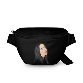 Поясная сумка 3D с принтом Billie Eilish в Рязани, 100% полиэстер | плотная ткань, ремень с регулируемой длиной, внутри несколько карманов для мелочей, основное отделение и карман с обратной стороны сумки застегиваются на молнию | bad | billie | boy | boys | eilish | girl | girls | music | pop | rap | sad | trend | билли | грустно | девочка | девочки | девушка | мальчик | музыка | поп | рэп | тренд | эйлиш