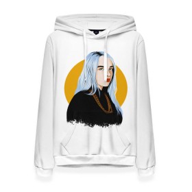 Женская толстовка 3D с принтом Billie Eilish в Рязани, 100% полиэстер  | двухслойный капюшон со шнурком для регулировки, мягкие манжеты на рукавах и по низу толстовки, спереди карман-кенгуру с мягким внутренним слоем. | bad | billie | boy | boys | eilish | girl | girls | music | pop | rap | sad | trend | билли | грустно | девочка | девочки | девушка | мальчик | музыка | поп | рэп | тренд | эйлиш