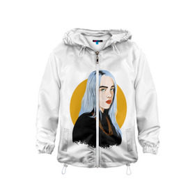 Детская ветровка 3D с принтом Billie Eilish в Рязани, 100% полиэстер | подол и капюшон оформлены резинкой с фиксаторами, по бокам два кармана без застежек, один потайной карман на груди | bad | billie | boy | boys | eilish | girl | girls | music | pop | rap | sad | trend | билли | грустно | девочка | девочки | девушка | мальчик | музыка | поп | рэп | тренд | эйлиш