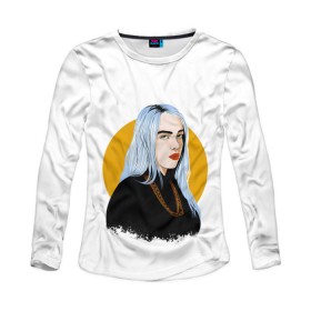 Женский лонгслив 3D с принтом Billie Eilish в Рязани, 100% полиэстер | длинные рукава, круглый вырез горловины, полуприлегающий силуэт | bad | billie | boy | boys | eilish | girl | girls | music | pop | rap | sad | trend | билли | грустно | девочка | девочки | девушка | мальчик | музыка | поп | рэп | тренд | эйлиш