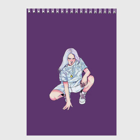 Скетчбук с принтом Billie Eilish в Рязани, 100% бумага
 | 48 листов, плотность листов — 100 г/м2, плотность картонной обложки — 250 г/м2. Листы скреплены сверху удобной пружинной спиралью | bad | billie | boy | boys | eilish | girl | girls | music | pop | rap | sad | trend | билли | грустно | девочка | девочки | девушка | мальчик | музыка | поп | рэп | тренд | эйлиш