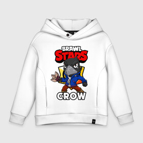 Детское худи Oversize хлопок с принтом BRAWL STARS CROW в Рязани, френч-терри — 70% хлопок, 30% полиэстер. Мягкий теплый начес внутри —100% хлопок | боковые карманы, эластичные манжеты и нижняя кромка, капюшон на магнитной кнопке | brawl stars | brawl stars crow | brawler | crow | бравл старз | бравлер | ворон