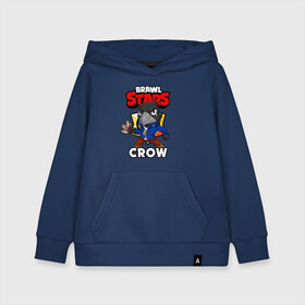 Детская толстовка хлопок с принтом BRAWL STARS CROW в Рязани, 100% хлопок | Круглый горловой вырез, эластичные манжеты, пояс, капюшен | brawl stars | brawl stars crow | brawler | crow | бравл старз | бравлер | ворон