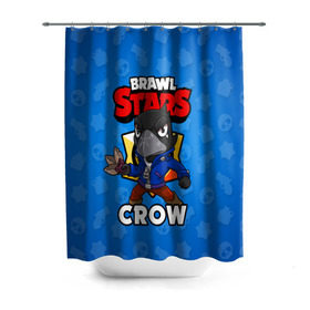 Штора 3D для ванной с принтом BRAWL STARS CROW в Рязани, 100% полиэстер | плотность материала — 100 г/м2. Стандартный размер — 146 см х 180 см. По верхнему краю — пластиковые люверсы для креплений. В комплекте 10 пластиковых колец | brawl stars | brawl stars crow | brawler | crow | бравл старз | бравлер | ворон