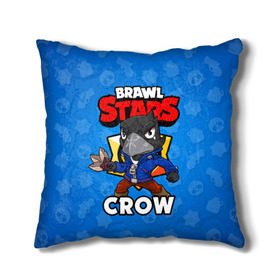 Подушка 3D с принтом BRAWL STARS CROW в Рязани, наволочка – 100% полиэстер, наполнитель – холлофайбер (легкий наполнитель, не вызывает аллергию). | состоит из подушки и наволочки. Наволочка на молнии, легко снимается для стирки | Тематика изображения на принте: brawl stars | brawl stars crow | brawler | crow | бравл старз | бравлер | ворон