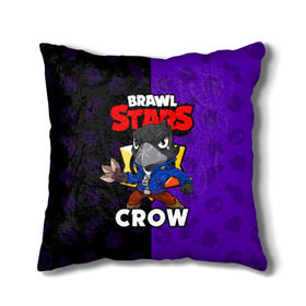 Подушка 3D с принтом BRAWL STARS CROW в Рязани, наволочка – 100% полиэстер, наполнитель – холлофайбер (легкий наполнитель, не вызывает аллергию). | состоит из подушки и наволочки. Наволочка на молнии, легко снимается для стирки | brawl stars | brawl stars crow | brawler | crow | бравл старз | бравлер | ворон