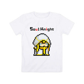 Детская футболка хлопок с принтом SOUL KNIGHT СВЯЩЕННИК в Рязани, 100% хлопок | круглый вырез горловины, полуприлегающий силуэт, длина до линии бедер | Тематика изображения на принте: knight играть | soul knight | soul knight ассасин | soul играть | гранд вотер | друид | игра soul | инженер. | соул кнайт | эльф