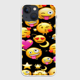 Чехол для iPhone 13 mini с принтом Я ПОЗИТИВ в Рязани,  |  | emoji | настроение | позитив | смайлики | смайлы | стикеры | текстура смайл | улыбки | фон смайл | эмодзи