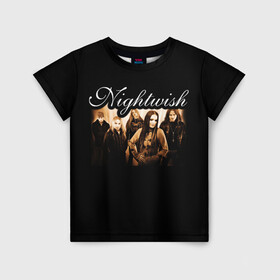 Детская футболка 3D с принтом Nightwish в Рязани, 100% гипоаллергенный полиэфир | прямой крой, круглый вырез горловины, длина до линии бедер, чуть спущенное плечо, ткань немного тянется | Тематика изображения на принте: metal | nightwish | symphonic metal | tarja | tarja turunen | turunen | метал | найтвиш | симфоник метал | тарья | турунен