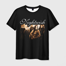 Мужская футболка 3D с принтом Nightwish в Рязани, 100% полиэфир | прямой крой, круглый вырез горловины, длина до линии бедер | metal | nightwish | symphonic metal | tarja | tarja turunen | turunen | метал | найтвиш | симфоник метал | тарья | турунен