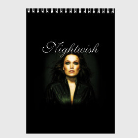 Скетчбук с принтом Nightwish в Рязани, 100% бумага
 | 48 листов, плотность листов — 100 г/м2, плотность картонной обложки — 250 г/м2. Листы скреплены сверху удобной пружинной спиралью | metal | nightwish | symphonic metal | tarja | tarja turunen | turunen | метал | найтвиш | симфоник метал | тарья | турунен