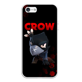 Чехол для iPhone 5/5S матовый с принтом BRAWL STARS CROW в Рязани, Силикон | Область печати: задняя сторона чехла, без боковых панелей | brawl stars | bull | colt | crow | leon | stars | берли | бо | брок | ворон | джесси | динамайк | дэррил | кольт | леон | мортис | нита | пайпер | пенни | поко | пэм | рикошет | спайк | фрэнк | шелли | эль примо