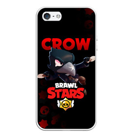 Чехол для iPhone 5/5S матовый с принтом BRAWL STARS CROW в Рязани, Силикон | Область печати: задняя сторона чехла, без боковых панелей | brawl stars | bull | colt | crow | leon | stars | берли | бо | брок | ворон | джесси | динамайк | дэррил | кольт | леон | мортис | нита | пайпер | пенни | поко | пэм | рикошет | спайк | фрэнк | шелли | эль примо