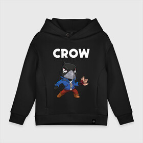 Детское худи Oversize хлопок с принтом BRAWL STARS CROW в Рязани, френч-терри — 70% хлопок, 30% полиэстер. Мягкий теплый начес внутри —100% хлопок | боковые карманы, эластичные манжеты и нижняя кромка, капюшон на магнитной кнопке | brawl stars | bull | colt | crow | leon | stars | берли | бо | брок | ворон | джесси | динамайк | дэррил | кольт | леон | мортис | нита | пайпер | пенни | поко | пэм | рикошет | спайк | фрэнк | шелли | эль примо