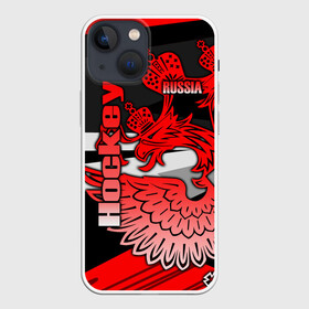 Чехол для iPhone 13 mini с принтом Hockey в Рязани,  |  | aesthetic | fashion | hero | hits | hockey | hybrid | ice | iihf worlds | league | nhl | pro | review | russia | sports | top | герб | орнамент | россия | рф | спорт | униформа | форма | хоккей