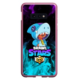 Чехол для Samsung S10E силиконовый с принтом BRAWL STARS LEON SHARK в Рязани, Силикон | Область печати: задняя сторона чехла, без боковых панелей | Тематика изображения на принте: brawl stars | bull | colt | crow | leon | leon shark | shark | stars | акула | берли | ворон | динамайк | кольт | леон | леон акула | нита | спайк | шелли | эль примо