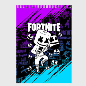 Скетчбук с принтом FORTNITE MARSHMELLO в Рязани, 100% бумага
 | 48 листов, плотность листов — 100 г/м2, плотность картонной обложки — 250 г/м2. Листы скреплены сверху удобной пружинной спиралью | fnchap2 | fortnite | fortnite 2 | fortnite x | marshmello | ninja | ninja hyper streamer | ninja streamer | streamer | tyler blevins | маршмелло | ниндзя | фортнайт | фортнайт 2 | фортнайт глава 2