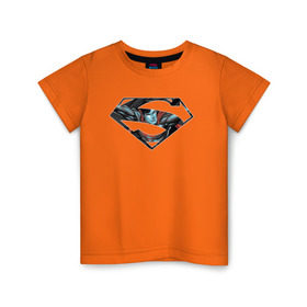 Детская футболка хлопок с принтом Superman в Рязани, 100% хлопок | круглый вырез горловины, полуприлегающий силуэт, длина до линии бедер | clark kent | superman | кларк кент | супермен | супермэн