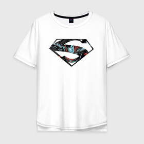 Мужская футболка хлопок Oversize с принтом Superman в Рязани, 100% хлопок | свободный крой, круглый ворот, “спинка” длиннее передней части | clark kent | superman | кларк кент | супермен | супермэн