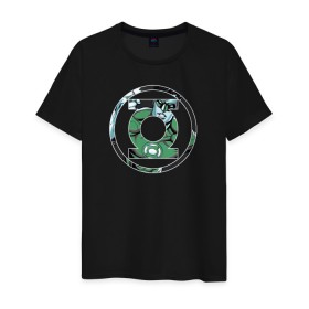 Мужская футболка хлопок с принтом Green Lantern в Рязани, 100% хлопок | прямой крой, круглый вырез горловины, длина до линии бедер, слегка спущенное плечо. | dc | dc comics | green lantern | shtatjl | зеленый фонарь