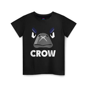 Детская футболка хлопок с принтом Brawl Stars CROW в Рязани, 100% хлопок | круглый вырез горловины, полуприлегающий силуэт, длина до линии бедер | brawl | brawl stars | crow | leon | stars | бравл | бравл старс | браво старс | ворон | ворона | игра | компьютерная | костюм | кофта | кров | леон | онлайн | старс