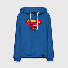 Мужская толстовка с принтом Superman logo в Рязани, френч-терри, мягкий теплый начес внутри (100% хлопок) | карман-кенгуру, эластичные манжеты и нижняя кромка, капюшон с подкладом и шнурком | clark kent | superman | кларк кент | супермен | супермэн