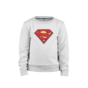 Детский свитшот хлопок с принтом Superman logo в Рязани, 100% хлопок | круглый вырез горловины, эластичные манжеты, пояс и воротник | clark kent | superman | кларк кент | супермен | супермэн