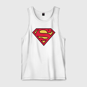Мужская майка хлопок с принтом Superman logo в Рязани, 100% хлопок |  | clark kent | superman | кларк кент | супермен | супермэн
