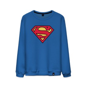 Мужской свитшот хлопок с принтом Superman logo в Рязани, 100% хлопок |  | clark kent | superman | кларк кент | супермен | супермэн