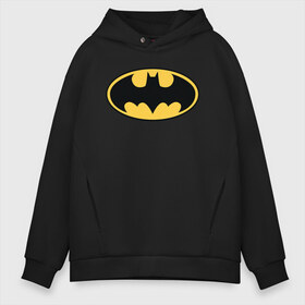 Мужское худи Oversize хлопок с принтом Batman logo в Рязани, френч-терри — 70% хлопок, 30% полиэстер. Мягкий теплый начес внутри —100% хлопок | боковые карманы, эластичные манжеты и нижняя кромка, капюшон на магнитной кнопке | Тематика изображения на принте: bat man | batman | batman comics | caped crusader | comics | dark knight | бетмен | брюс уэйн | бэт мен | бэтмен | тёмный рыцарь