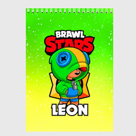 Скетчбук с принтом BRAWL STARS LEON в Рязани, 100% бумага
 | 48 листов, плотность листов — 100 г/м2, плотность картонной обложки — 250 г/м2. Листы скреплены сверху удобной пружинной спиралью | brawl stars | brawl stars leon | brawler | leon | бравл старз | бравлер | леон