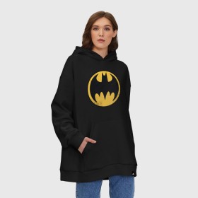 Худи SuperOversize хлопок с принтом Batman sign в Рязани, 70% хлопок, 30% полиэстер, мягкий начес внутри | карман-кенгуру, эластичная резинка на манжетах и по нижней кромке, двухслойный капюшон
 | bat man | batman | batman comics | caped crusader | comics | dark knight | shtatjl | бетмен | брюс уэйн | бэт мен | бэтмен | тёмный рыцарь