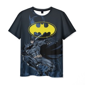 Мужская футболка 3D с принтом Batman в Рязани, 100% полиэфир | прямой крой, круглый вырез горловины, длина до линии бедер | bat man | batman | batman comics | caped crusader | comics | dark knight | бетмен | брюс уэйн | бэт мен | бэтмен | тёмный рыцарь