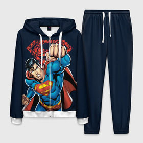 Мужской костюм 3D с принтом Superman в Рязани, 100% полиэстер | Манжеты и пояс оформлены тканевой резинкой, двухслойный капюшон со шнурком для регулировки, карманы спереди | clark kent | shtatjl | superman | кларк кент | супермен | супермэн