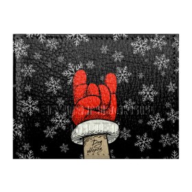 Обложка для студенческого билета с принтом Рок Дед Мороз в Рязани, натуральная кожа | Размер: 11*8 см; Печать на всей внешней стороне | Тематика изображения на принте: happy new year | santa | дед мороз | каникулы | мороз | новогодний свитер | новый год | оливье | праздник | рождество | санта клаус | свитер новогодний | снег | снегурочка | снежинки