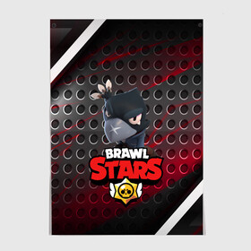 Постер с принтом BRAWL STARS CROW в Рязани, 100% бумага
 | бумага, плотность 150 мг. Матовая, но за счет высокого коэффициента гладкости имеет небольшой блеск и дает на свету блики, но в отличии от глянцевой бумаги не покрыта лаком | android | brawl stars | crow | games | leon | mobile game | stars | бравл старс | ворон | игры | леон | мобильные игры