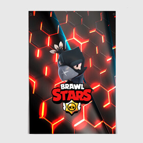 Постер с принтом BRAWL STARS CROW в Рязани, 100% бумага
 | бумага, плотность 150 мг. Матовая, но за счет высокого коэффициента гладкости имеет небольшой блеск и дает на свету блики, но в отличии от глянцевой бумаги не покрыта лаком | android | brawl stars | crow | games | leon | mobile game | stars | бравл старс | ворон | игры | леон | мобильные игры