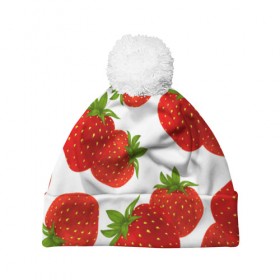 Шапка 3D c помпоном Клубника: в Рязани, 100% полиэстер | универсальный размер, печать по всей поверхности изделия | белый | варение | весна | витамин | жара | клубника | клубничка | коктель | красная | лето | микс | польза | помидор | сок | фон | фрукты | ягоды