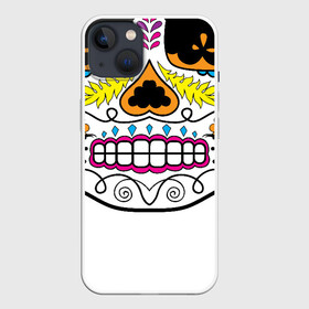 Чехол для iPhone 13 с принтом Мексиканский череп   Skull в Рязани,  |  | calavera | day of the dead | dia de los muertos | halloween | skull | sugar skull | готика | день мертвых | колдовство | мексиканский череп | мистика | подарок | сахарный череп | цветы | череп