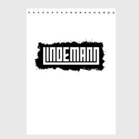 Скетчбук с принтом Lindemann в Рязани, 100% бумага
 | 48 листов, плотность листов — 100 г/м2, плотность картонной обложки — 250 г/м2. Листы скреплены сверху удобной пружинной спиралью | lindemann | metall | till | линдеманн | металл | тиль | тиль линдеманн