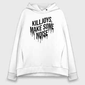 Женское худи Oversize хлопок с принтом Killjoys make some noise в Рязани, френч-терри — 70% хлопок, 30% полиэстер. Мягкий теплый начес внутри —100% хлопок | боковые карманы, эластичные манжеты и нижняя кромка, капюшон на магнитной кнопке | gerard way | mcr | my chemical romance | альтернативный | группа | джерард уэй | май кемикал романс | мкр | мой химический роман | мхр | мцр | панк | поп | поппанк | рок | рэй торо