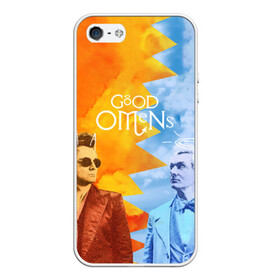 Чехол для iPhone 5/5S матовый с принтом Good Omens в Рязани, Силикон | Область печати: задняя сторона чехла, без боковых панелей | aziraphale | crowley | david | demon | good | omens | pratchett | tennant | terry | азирафаэль | ангел | благие | демон | дэвид | знамения | кроули | майкл шин | пратчетт | теннант | терри