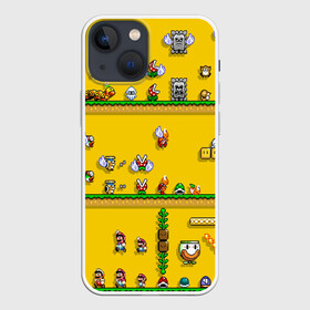 Чехол для iPhone 13 mini с принтом MARIO 2020 в Рязани,  |  | concept art | enemies | first level | fungus | game art | kirbys adventure | luigi’s mansion | mario | mario bros | minimalism | pixels | super mario | super mario 2 | марио