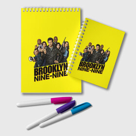 Блокнот с принтом Brooklyn Nine-Nine в Рязани, 100% бумага | 48 листов, плотность листов — 60 г/м2, плотность картонной обложки — 250 г/м2. Листы скреплены удобной пружинной спиралью. Цвет линий — светло-серый
 | 9 9 | 99 | andy | beatriz | brooklyn | detective | diaz | jake | nine nine | peralta | rosa | samberg | stephanie | беатрис | бруклин | детектив | джейк | перальта | роза | стефани | сэмберг | энди