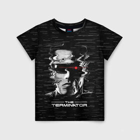 Детская футболка 3D с принтом The Terminator в Рязани, 100% гипоаллергенный полиэфир | прямой крой, круглый вырез горловины, длина до линии бедер, чуть спущенное плечо, ткань немного тянется | Тематика изображения на принте: arnold | connor | john | robot | schwarzenegger | skynet | t 800 | terminator | арнольд | джон | коннор | ликвидатор | небесная | робот | сеть | скайнет | терминатор | шварценеггер