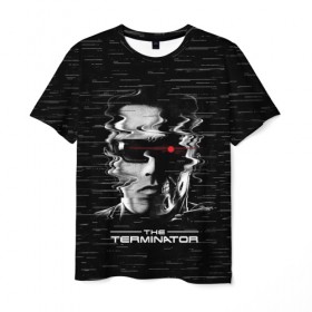 Мужская футболка 3D с принтом The Terminator в Рязани, 100% полиэфир | прямой крой, круглый вырез горловины, длина до линии бедер | arnold | connor | john | robot | schwarzenegger | skynet | t 800 | terminator | арнольд | джон | коннор | ликвидатор | небесная | робот | сеть | скайнет | терминатор | шварценеггер